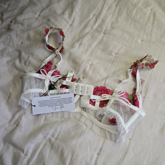 For love and lemons red and pink floral bra - Picture 2 of 3